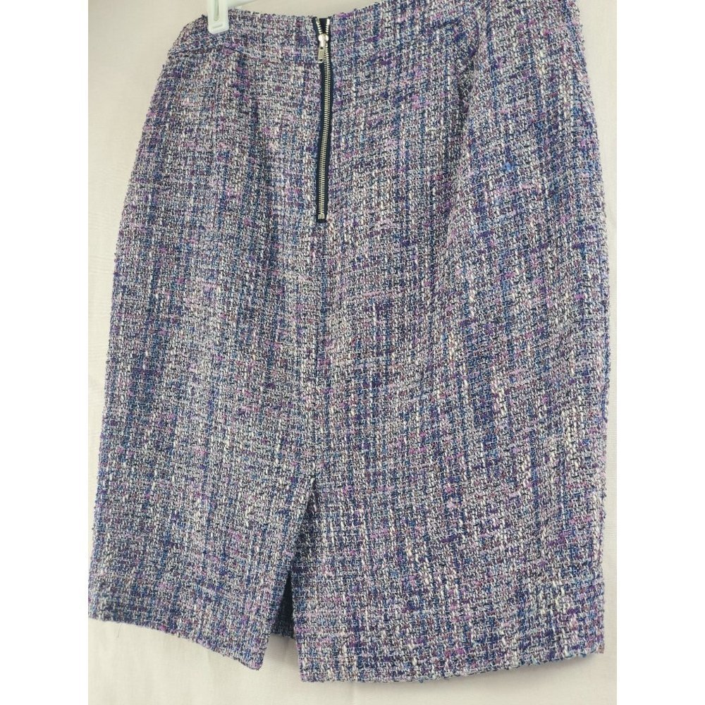 J Crew Purple Tweed Pencil Skirt Vintage - Picture 5 of 7